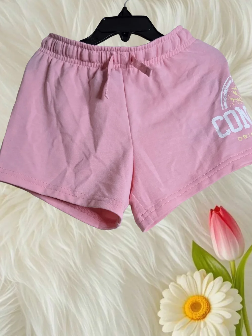Converse Pale Blue And Pink Kid’s Athletic Drawstring Shorts Bundle of Size 5&6